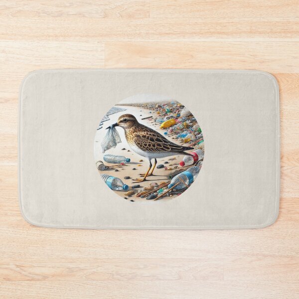 Item preview, Polluted beach Bird in plastic waste Environmental protection Animal welfare Climate change designed and sold by Annika Shurafa.