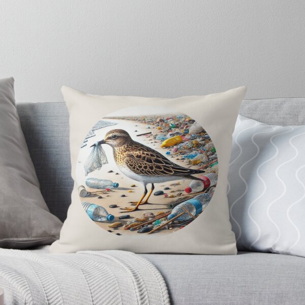 Item preview, Polluted beach Bird in plastic waste Environmental protection Animal welfare Climate change designed and sold by Annika Shurafa.
