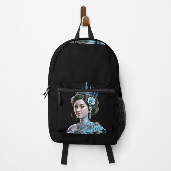 Item preview, Elegant Thai Call Center Agent in Ornate Blue Traditional Attire designed and sold by WhiteDoveArt.