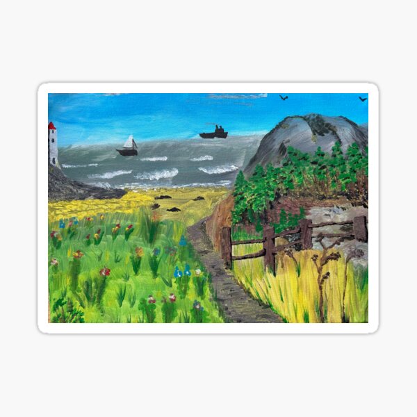 Spring beach in the UK Sticker