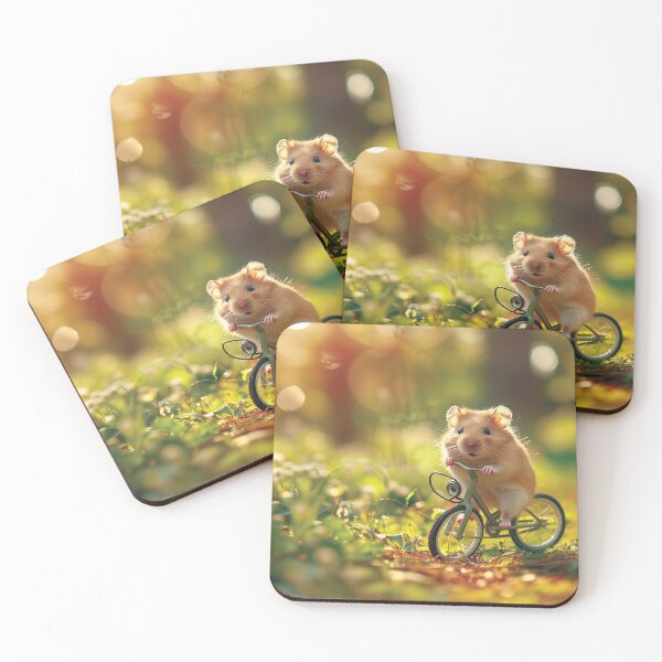 Item preview, Cute hamster on a bicycle in nature designed and sold by cutepid.