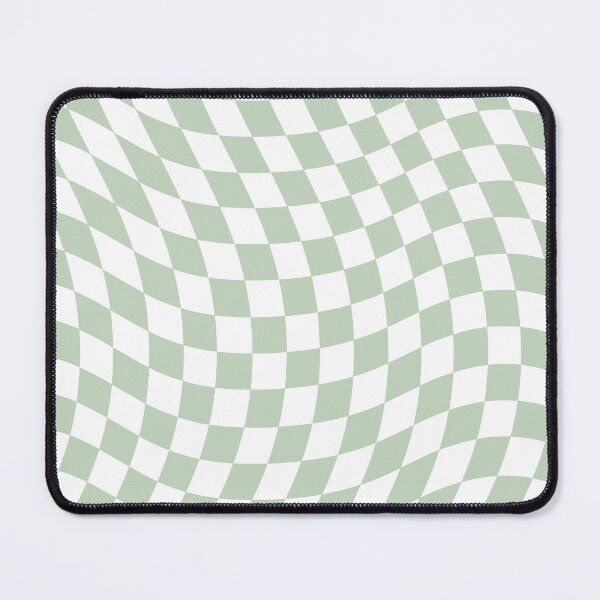 Item preview, Sage green wavy checkered flag pattern designed and sold by Michelle Muller.