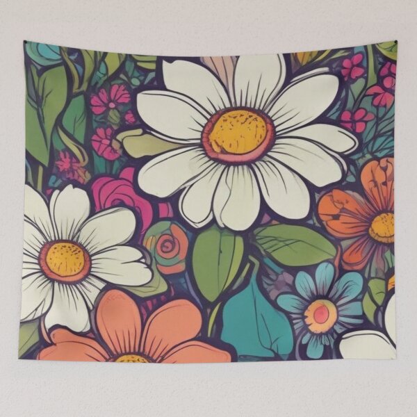 Item preview, Retro flowers designed and sold by GasconyPassion.