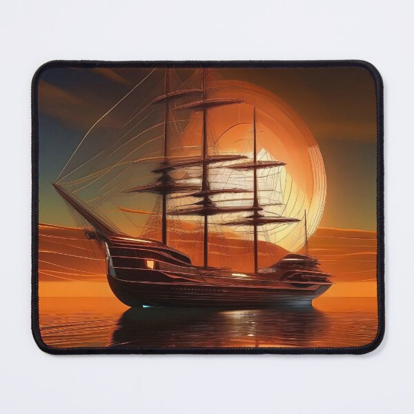 Item preview, Sailboat in front of a sunset with copper-colored reflections designed and sold by quasartphil.