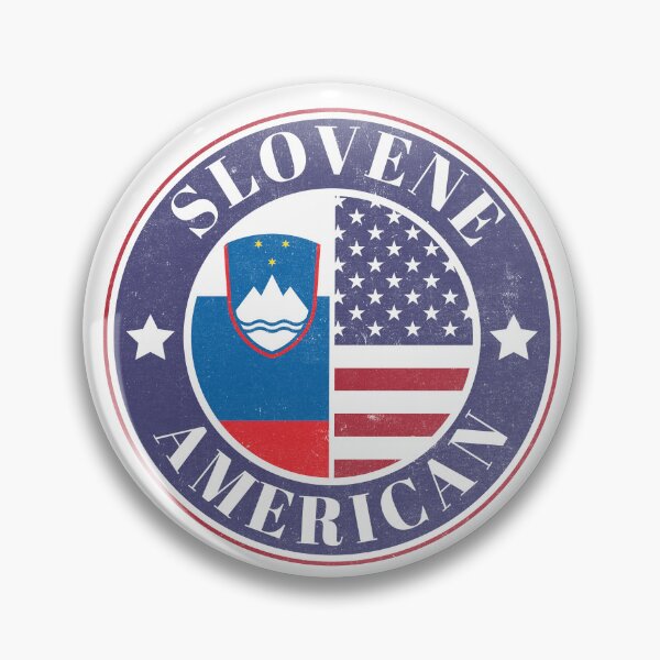 Item preview, Proud Slovene-American Badge - Slovenia Flag designed and sold by chrisrivait.