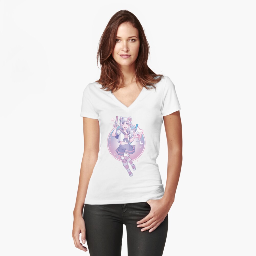 Item preview, Fitted V-Neck T-Shirt designed and sold by devicatoutlet.