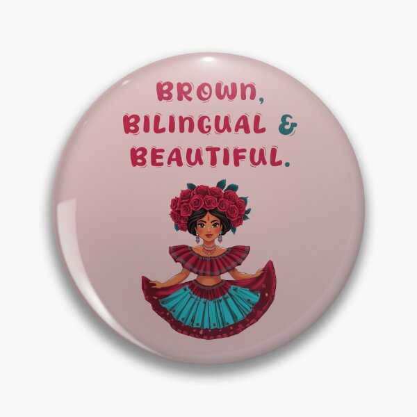 Item preview, Brown bilingual and beautiful. positive self love quotes designed and sold by La Loca.