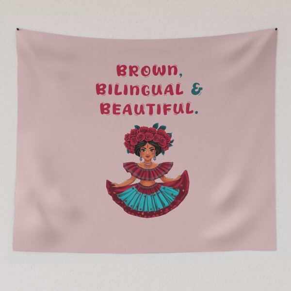 Item preview, Brown bilingual and beautiful. positive self love quotes designed and sold by La Loca.
