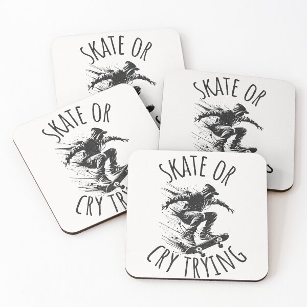 Item preview, Skate or Cry Trying Skateboard Quote designed and sold by ZeptepiTrends.
