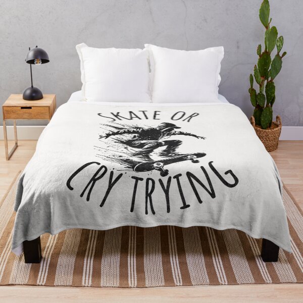 Item preview, Skate or Cry Trying Skateboard Quote designed and sold by ZeptepiTrends.