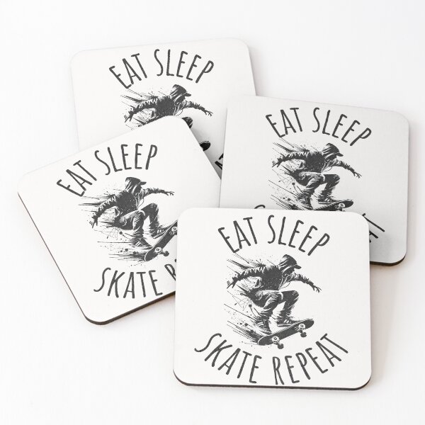 Item preview, Eat Sleep Skate Repeat Skateboard Quote designed and sold by ZeptepiTrends.