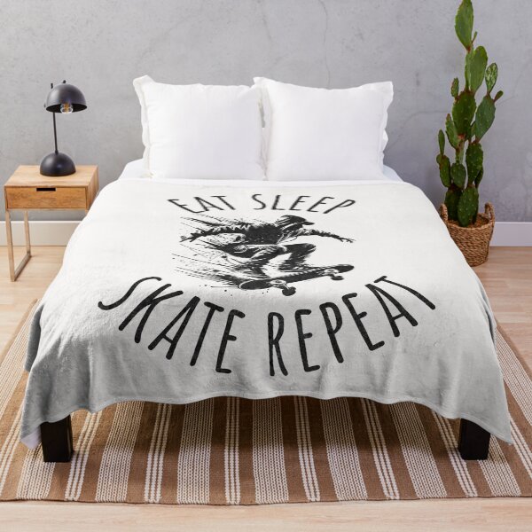 Item preview, Eat Sleep Skate Repeat Skateboard Quote designed and sold by ZeptepiTrends.