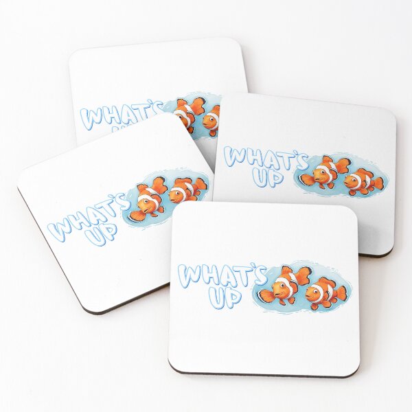 Item preview, Clownfishes with WHAT`S UP greetings in cartoon drawing style. Underwater artwork. designed and sold by Andrey-Myagkov.