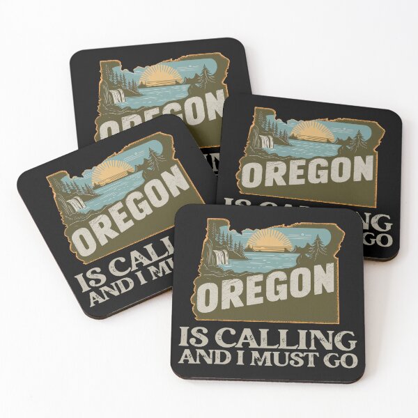 Item preview, Travel quote Oregon is calling and I must go: Vintage travel poster from Oregon – Minimal retro adventure in the nature of the Pacific Northwest designed and sold by pod24.