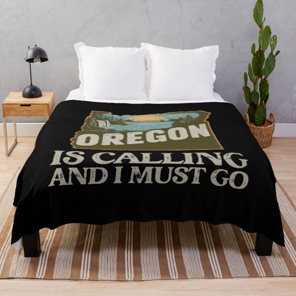 Item preview, Travel quote Oregon is calling and I must go: Vintage travel poster from Oregon – Minimal retro adventure in the nature of the Pacific Northwest designed and sold by pod24.