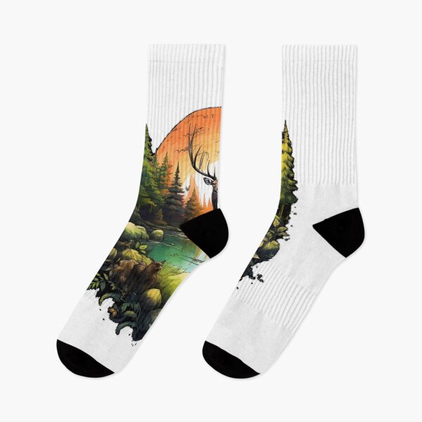 Item preview, Reindeer between trees, river and nature designed and sold by Mohamedeinoo.