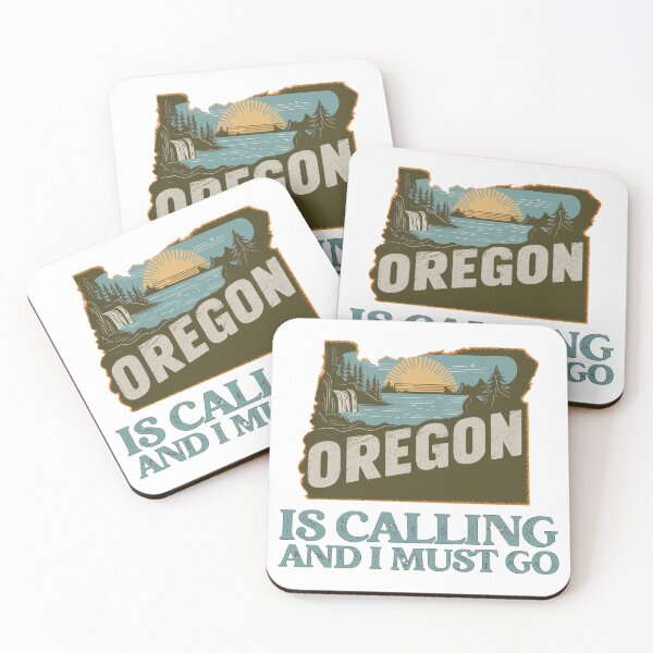 Item preview, Travel quote Oregon is calling and I must go: Vintage travel poster from Oregon – Minimal retro adventure in the nature of the Pacific Northwest designed and sold by pod24.