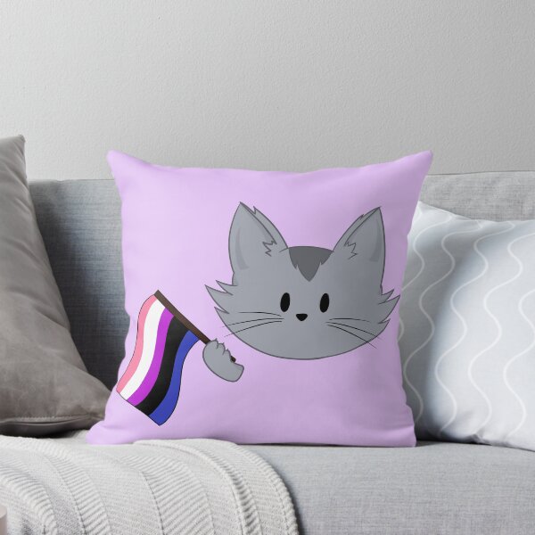 Item preview, Gato de bandera del orgullo de Genderfluid designed and sold by InkMoonFox.