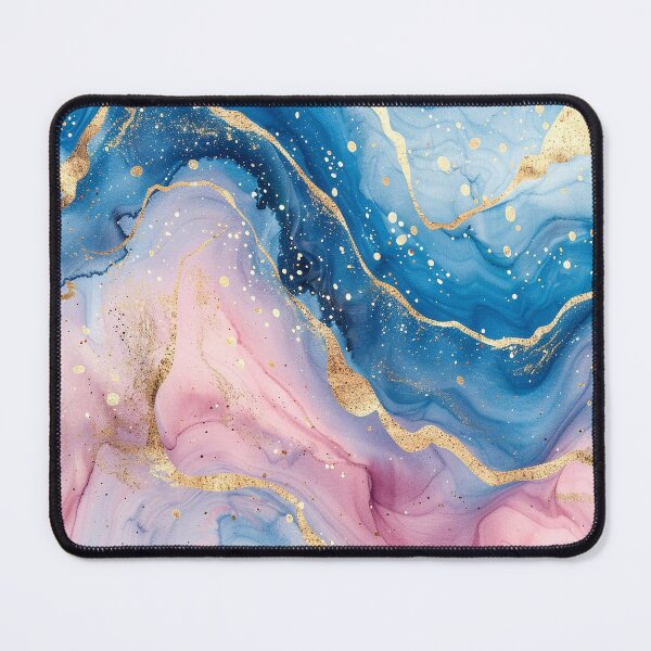 Item preview, Abstract Liquid Marble Pattern - Blue, Pink & Gold  designed and sold by Cygnus-Designs.
