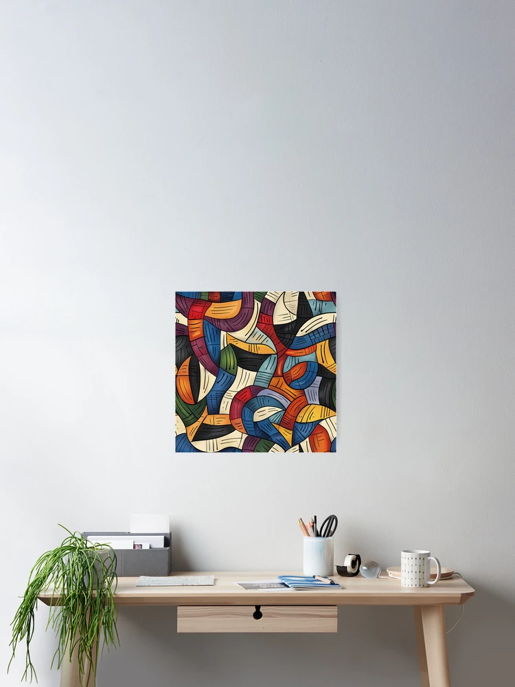 Thumbnail 2 of 3, Poster, Abstract Geometric Pattern designed and sold by PMGDigital.