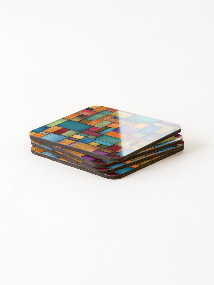 Thumbnail 4 of 5, Coasters (Set of 4), Abstract Geometric Pattern designed and sold by PMGDigital.