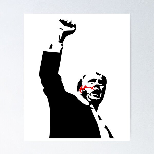 Item preview, Trump Assassination Attempt Pose White designed and sold by TrendyDzigns.