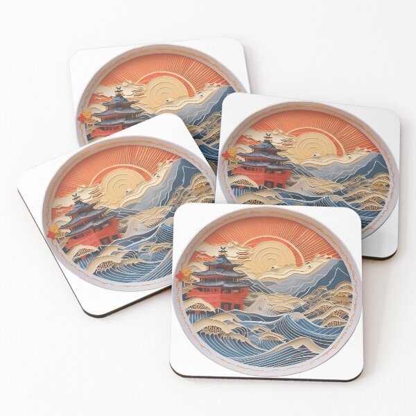 Item preview, Serene Japanese Pagoda in Sunrise - Paper designed and sold by zoughlal.