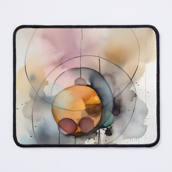 Item preview, Minimalist Watercolor Masterpiece, Solomn Moon, Ink and Paint, Living Room Fine Art Print designed and sold by Lightweav.