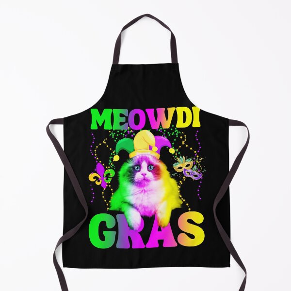 Item preview, Funny Mardi Gras Cat Jester and Beads Carnival Parade pun designed and sold by NUMAcreations.