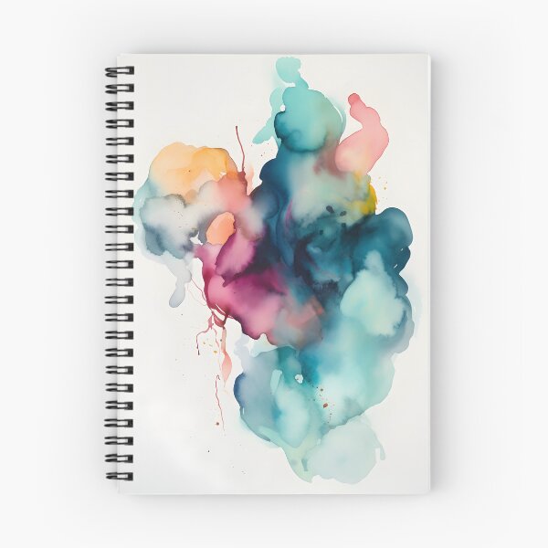 Item preview, Minimalist Watercolor Abstract, Rainbow Cloud Masterpiece, Teal Purple Simple White designed and sold by Lightweav.