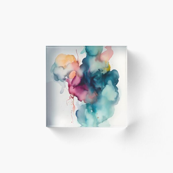 Item preview, Minimalist Watercolor Abstract, Rainbow Cloud Masterpiece, Teal Purple Simple White designed and sold by Lightweav.