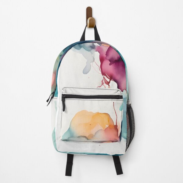 Artikelvorschau, Minimalistisches Aquarell-Abstrakt, Regenbogenwolken-Meisterwerk, Blaugrün-Lila, schlichtes Weiß entworfen und verkauft von Lightweav.
