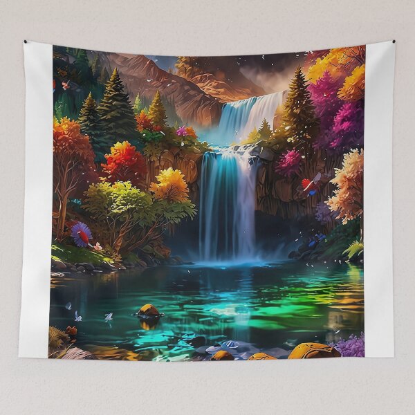 Item preview, Waterfall in the forest designed and sold by PixelParadies.