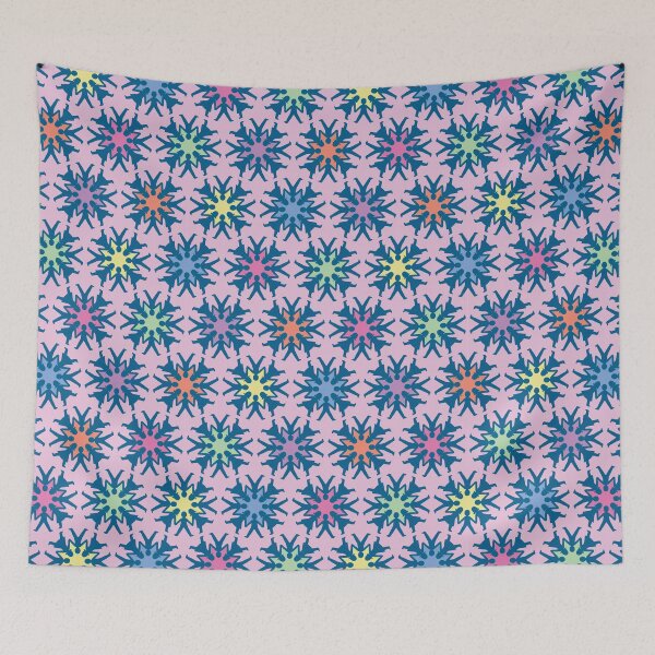 Item preview, Dark Blue Paper Doll Chain, Star Pattern on Pink designed and sold by scome.