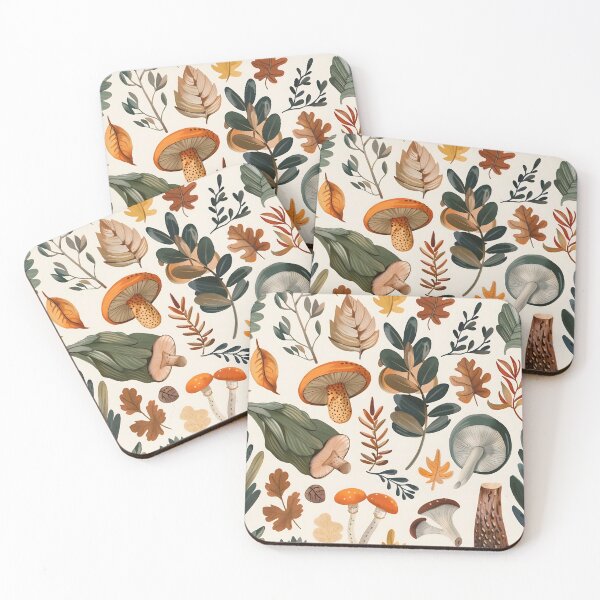 Item preview, Natural Leaf and Mushroom Pattern designed and sold by dcrc.