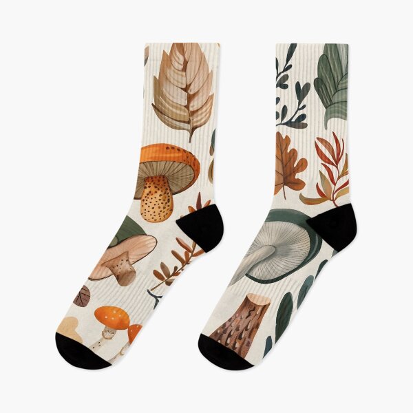 Item preview, Natural Leaf and Mushroom Pattern designed and sold by dcrc.