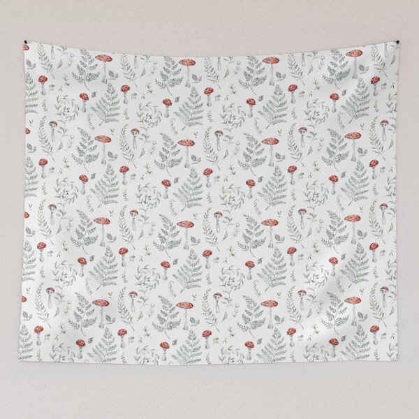 Item preview, Watercolor Hand-Painted Mushroom Forest Pattern , Woodland Seamless Pattern ,  designed and sold by PrintedforKids.