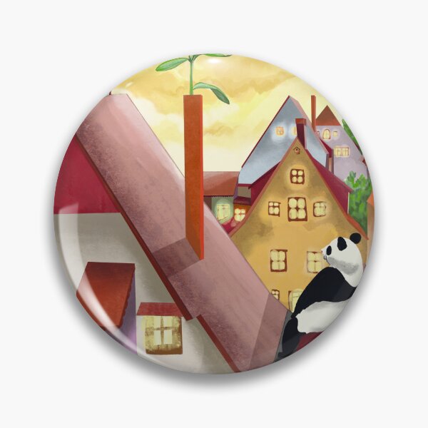 Item preview, Adorable panda watching the sky sitting on the roof designed and sold by Pandositive.