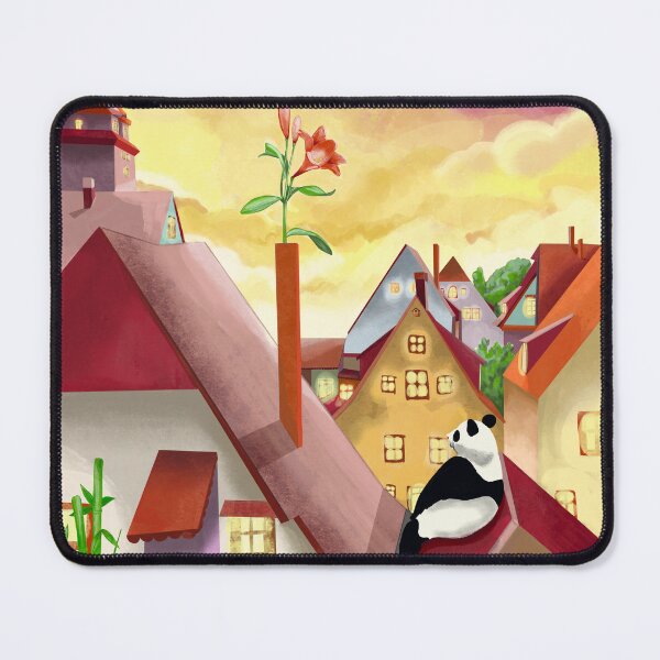 Item preview, Adorable panda watching the sky sitting on the roof designed and sold by Pandositive.