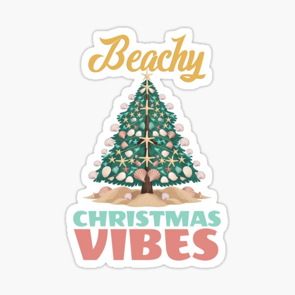Beachy Christmas Vibes - Seashell & Starfish Christmas Tree Sticker