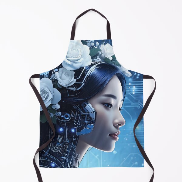 Item preview, Cyber Floral Maiden Futuristic Art Print designed and sold by WhiteDoveArt.