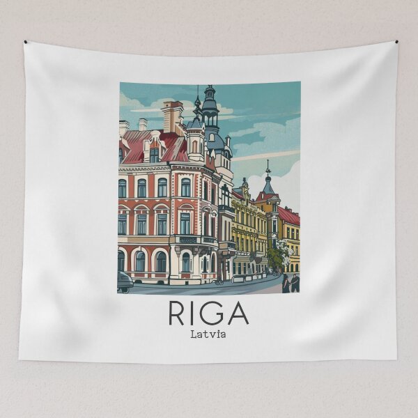 Item preview, A Vintage Travel Art of Riga - Latvia  designed and sold by GoodOldVintage.