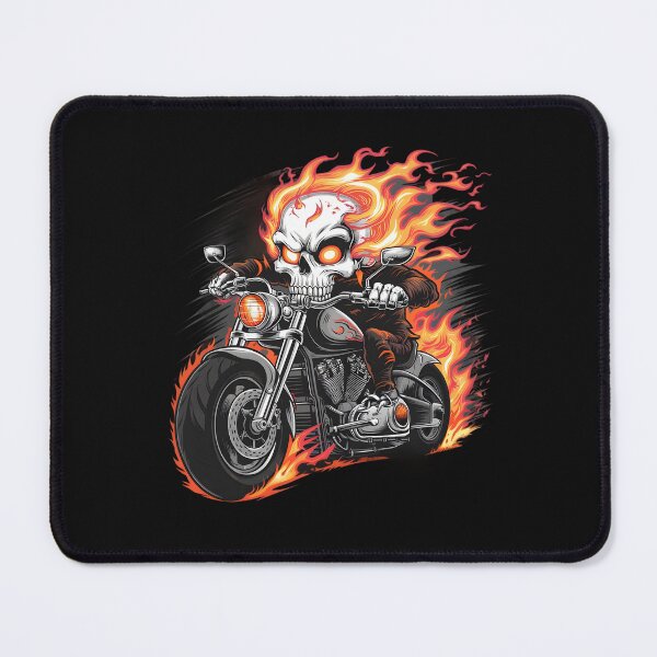 Item preview, Motorcyclist Flaming Skull Biker Riding A Motorcycle Rider designed and sold by clothesy7.