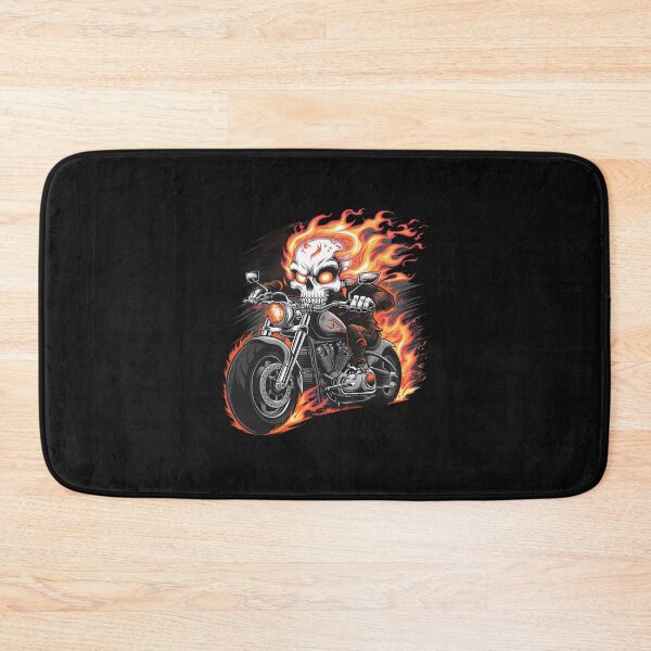 Item preview, Motorcyclist Flaming Skull Biker Riding A Motorcycle Rider designed and sold by clothesy7.