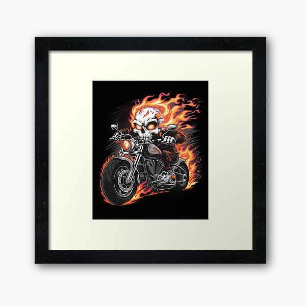 Item preview, Motorcyclist Flaming Skull Biker Riding A Motorcycle Rider designed and sold by clothesy7.