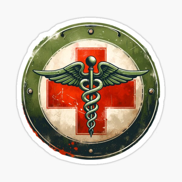 Item preview, VIntage Distressed Combat Medic Caduceus designed and sold by Nathaniel Baker.