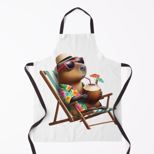 Item preview, Relaxing Capybara in Hawaii - Cartoon Charm designed and sold by FugitiveLJ27.