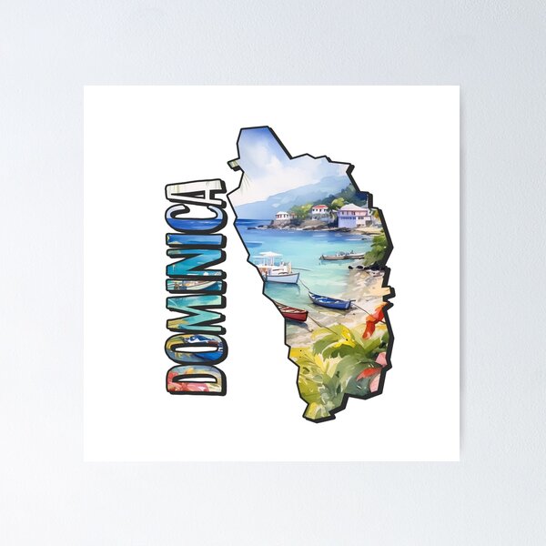 Item preview, Dominica Watercolor Map designed and sold by Motivburg.
