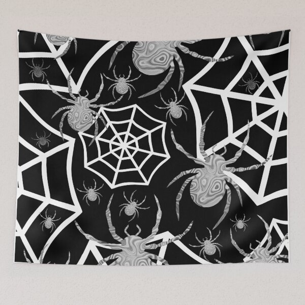 Item preview, Black And White Creepy Crawly Spider Web designed and sold by Sartoris Art.