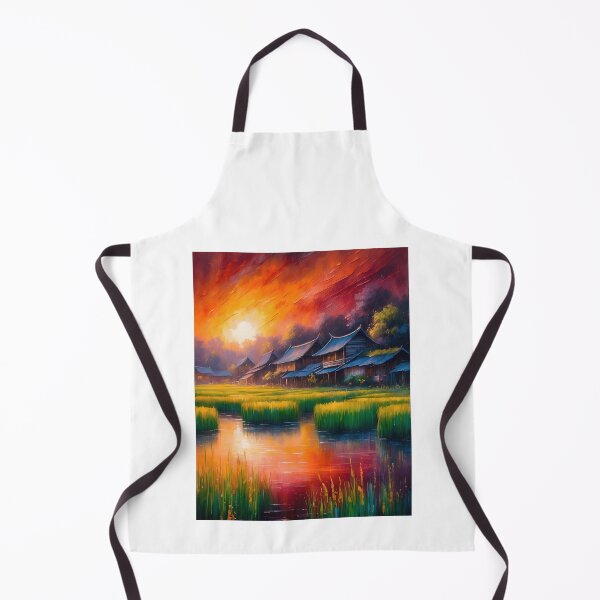 Item preview, Tranquil Village Sunrise designed and sold by zoughlal.